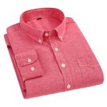 Men's Blue Oxford Long Sleeve Shirt Casual Business - Image 5