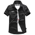 Men White Cotton Cargo Shirt Summer Plus Size - Image 2