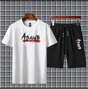 2 Pcs Men's Dri Fit Printed T-Shirt & Shorts Tracksuit - Image 2