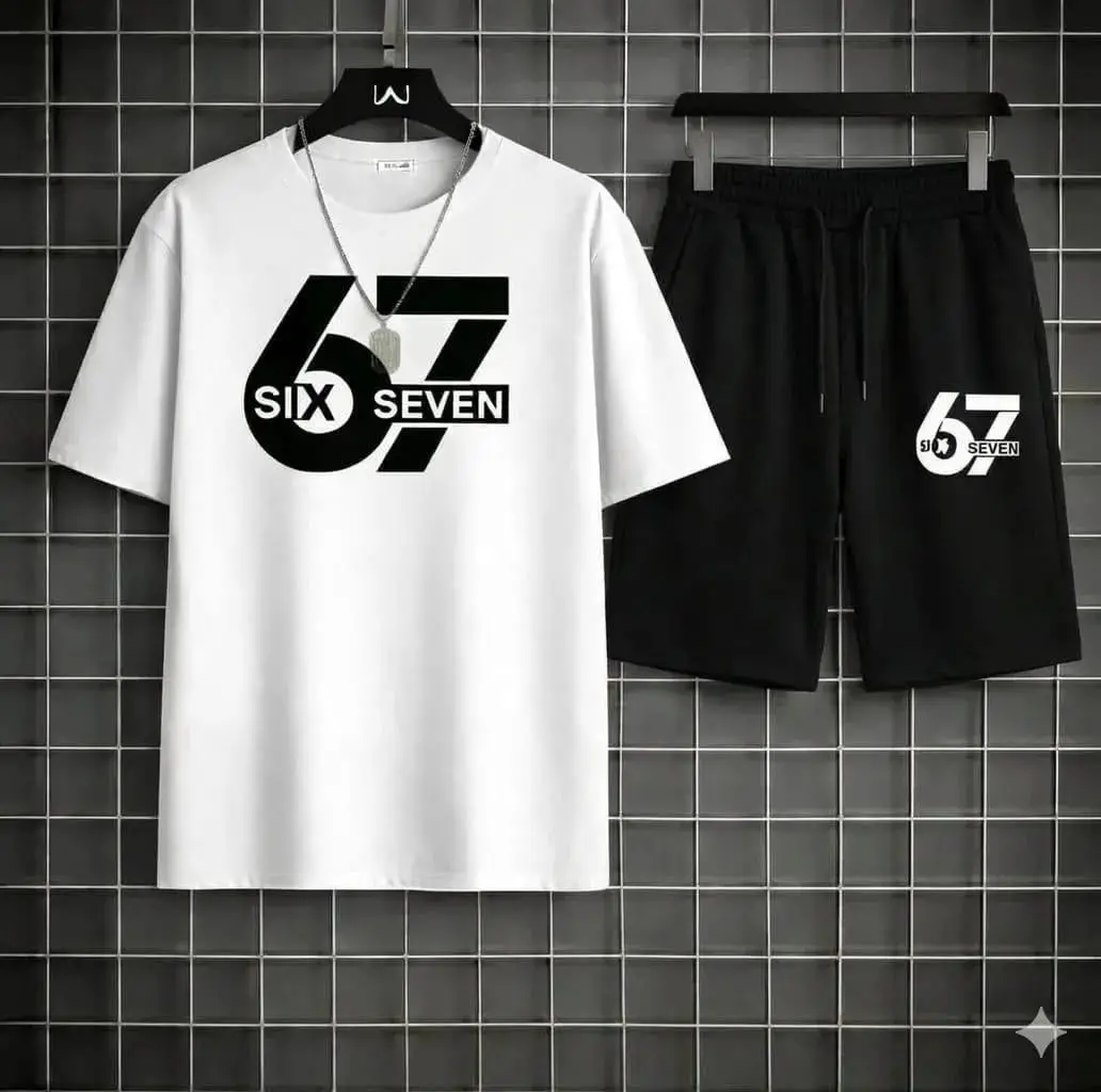 2172-167-746729-product-1.webp 2 Pcs Men's Dri Fit Printed T-Shirt & Shorts Tracksuit - Image 1