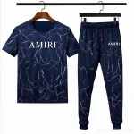 Men Navy Marble Print Track Suit AMIRT