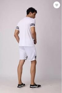 Men Dri Fit Greek Key Print Tracksuit Black White - Image 2