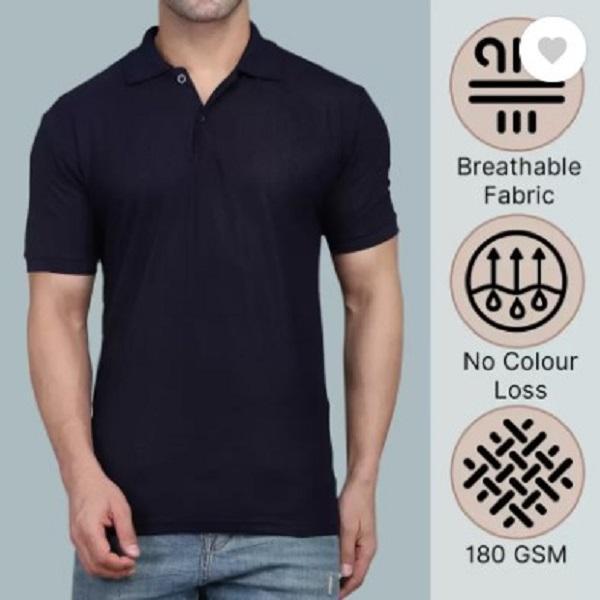 349-23-537961-product-1.jpg Men's Black Slim Fit Cotton Polo Shirt 180GSM - Image 1