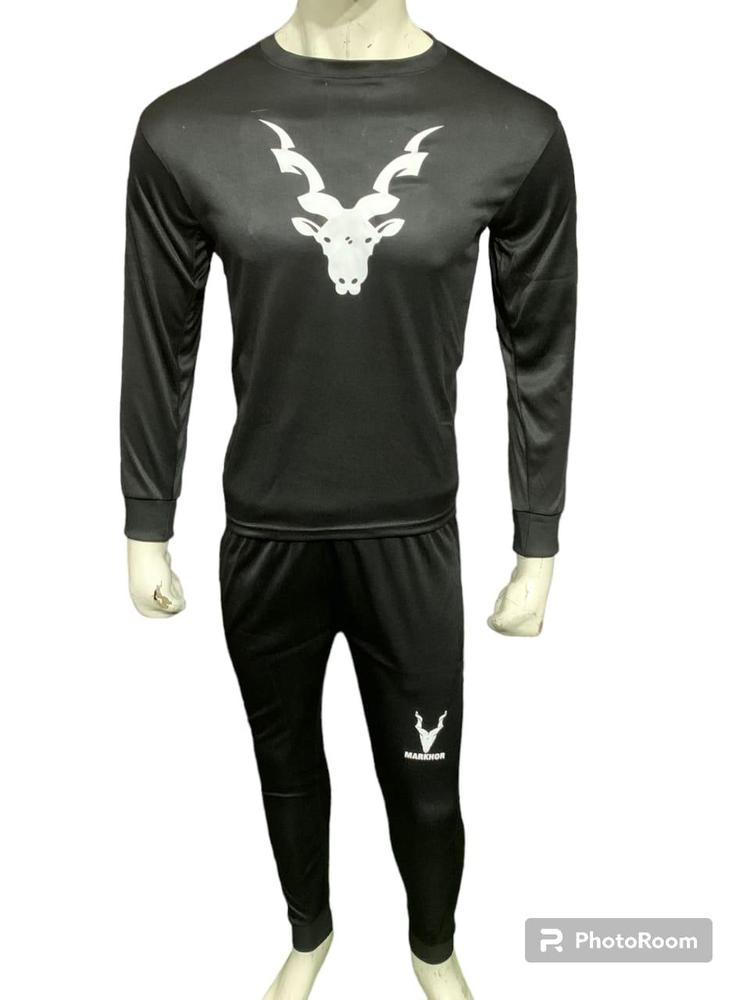 349-37568-206508-product-3.jpeg Men's Black Antelope Print Tracksuit Polyester Slim Fit - Image 1