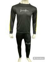 Men Polyester Printed Tracksuit Black Yellow Slim Fit - Image 3