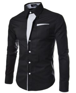Men Slim Fit Striped Long Sleeve Shirt 4 Colors - Image 3
