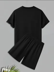 1 Pc Men's Polyester Printed T-Shirt & Shorts Tracksuit - Image 2