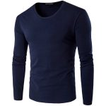Men Slim Fit White Cotton Long Sleeve T-Shirt Autumn - Image 5