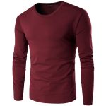 Men Slim Fit White Cotton Long Sleeve T-Shirt Autumn - Image 3