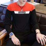 Men's Long Sleeve Fashion T-Shirt Autumn Casual Grey Black - Image 2