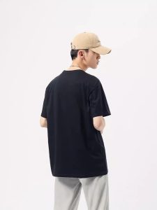 Men Black Cotton T-Shirt Summer Trendy Round Neck - Image 2